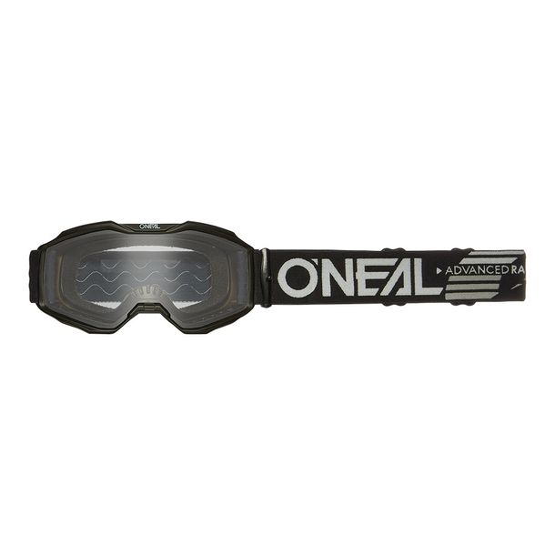 Lunettes de cross O'Neal B-10 pour jeunes, noir uni, transparent, lunettes de VTT, de motocross et de trail