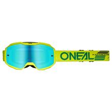 Crossbrille O'Neal B-10 Solid neon yellow Radium blue Brýle MX MTB Motocross Trail Brýle