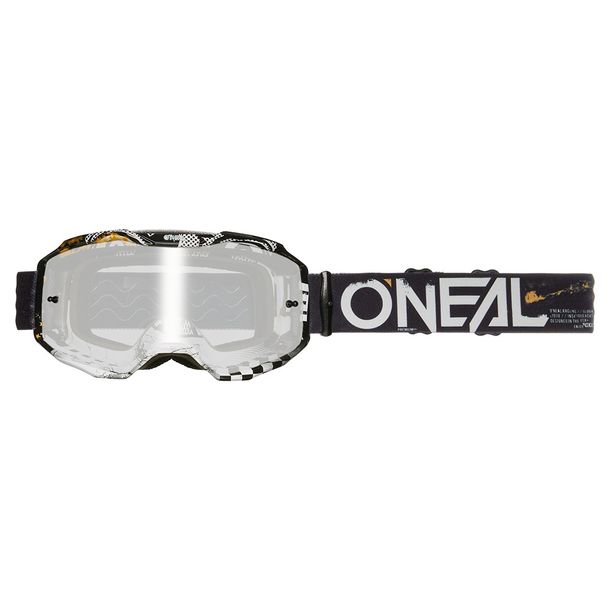 O'Neal B-10 Attack black/white silver mirror goggle MX MTB motocross trail goggles