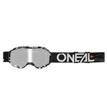 Youth Crossbrille O'Neal B-10 Attack black/white silver mirror Brýle MX MTB Motocross Trail Brýle