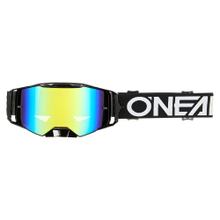 O'Neal B-55 CRAM zwart/wit Radium Gold Goggle MX MTB Motocross Trailbril