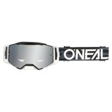 O'Neal B-33 Ictus zwart/wit zilveren spiegelbril MX MTB motorcross trailbril