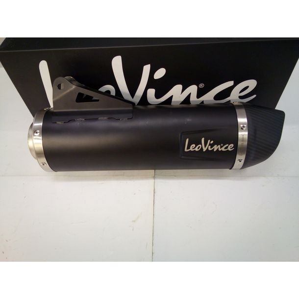 B-Stock, LeoVince SLIP-ON SBK EVO Rear Silencer, Black Stainless Steel, Carbon Cap, with Catalytic Converter, with Approval for Husqvarna 701 Enduro / Supermoto