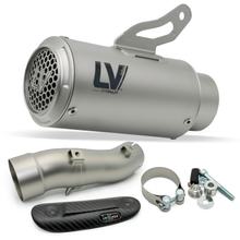 Výfukový tlumič LeoVince LV CORSA S RACING Titanium, koncovka z nerezové oceli & Carbonové tepelné stínění pro Kawasaki ZX-4R / RR Ninja 400 Bj. 2024 - 2026 E5+