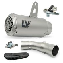 Koncový tlumič výfuku LeoVince LV CORSA S RACING Titanium, nerezová koncovka & karbonový tepelný štít pro KTM Duke / R 990 r.v. 2024 - 2026 E5+ / RC R 990 r.v. 2026 E5+