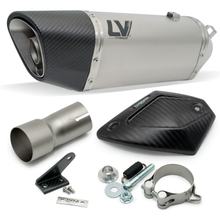 Koncový tlumič LeoVince LV-14 R RACING Titanium, karbonová koncovka a tepelný štít pro Kawasaki Ninja 400 2018 - 2021 / 2022 - 2023 / Ninja 500 / SE 2024 - 2026 / Z 400 2019 - 2021 / 2022 - 2023 / Z 500 / SE 2024 - 2026