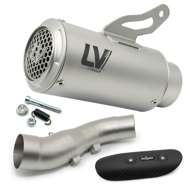 Silencieux d'échappement LeoVince LV CORSA S homologué, titane, capuchon en acier inoxydable & protection thermique en carbone pour Kawasaki Z 900 année 2020 - 2024 E4 / E5