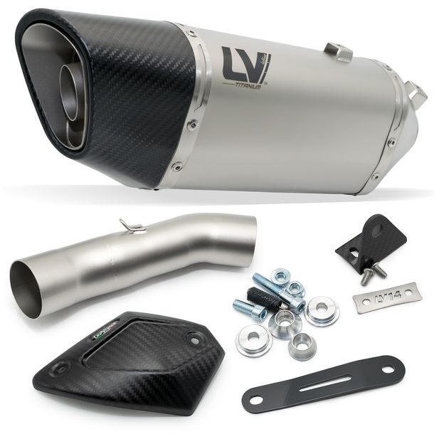 Rear silencer LeoVince LV-14 R RACING Titanium, carbon cap & heat shield for Kawasaki Z 900 year 2020 - 2024 E4 / E5