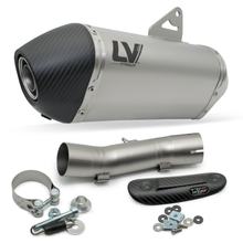Tłumik końcowy LeoVince LV-14 RACING Titanium, końcówka z karbonu i osłona termiczna dla Honda XL 750 Transalp Urban / Easy Travel / Travel Edition rocznik 2023 - 2024 E5 / rocznik 2025 - 2026 E5+
