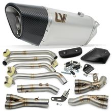 Kompletny układ wydechowy LeoVince LV-14 R RACING, stal nierdzewna, nakładka węglowa i osłona termiczna dla Honda CB 650 R Neo Sports Café Rok produkcji 2019 - 2026 E4 / E5 / E5+ / CBR 650 R Rok produkcji 2019 - 2026 E4 / E5 / E5+