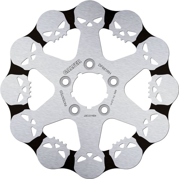 Bremsscheibe Galfer DF681RH WAVE® SKULL DESIGN mit ECE R90 Zulassung, starr hinten 292x6,4mm für Harley Davidson FLHTKSE Limited CVO FLHXI EFI Street Glide FLHXSE FLS Softail SLM FLSTC Bj. 1999 - 2023