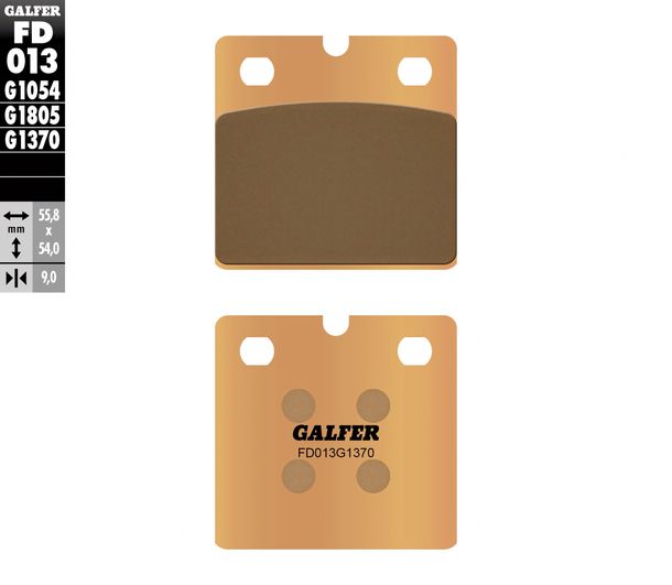 Brake pads Galfer FD013G1370 Sintered metal STREET rear for BMW K LT RS 75 C K1 16V R 100 CS CL.Sport RT, Ducati 7 SS Moto Guzzi California Le Mans 8