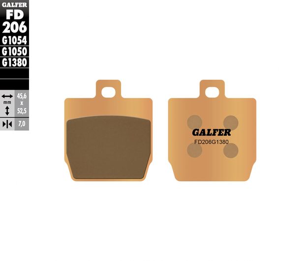 Remblokken Galfer FD206G1380 Gesinterd metaal SCOOTER achter voor Yamaha Aerox 4, MBK Nitro R Naked Cat 50 / 100 ccm