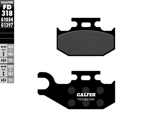 Bremsbeläge Galfer FD318G1054 Semi-Metall hinten für Bombardier - Can-am Traxter Max, Suzuki LT-A F Quadrunner X Z XP King Quad Yamaha YFM Kodiak Automatic