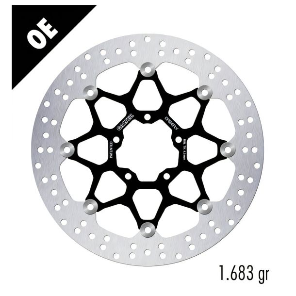Remschijf Galfer DF550FLV ROUND met ECE R90 goedkeuring, zwevend voor 320x5mm voor Royal Enfield Continental Interceptor 650 ccm bouwjaar 2018 - 2022