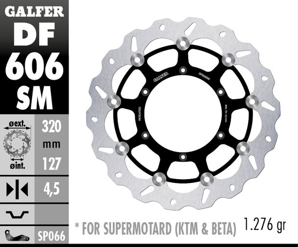 Disque de frein Galfer DF606SM WAVE® avec homologation ECE R90, flottant avant 320x4,5mm pour Husaberg FE, Husqvarna FC TC TE KTM EXC Sixdays i.e. EXC-F SX SMR 125 - 640 ccm Année 2005 - 2025