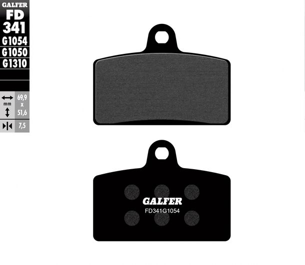 Remblokken Galfer FD341G1054 Halfmetaal voor, Blata Enduro Supermoto, Derbi GPR Nude Racing Rieju RS-3 LC NKD Pro Motorhispania MH10 MH7 KN2 RX R Gilera