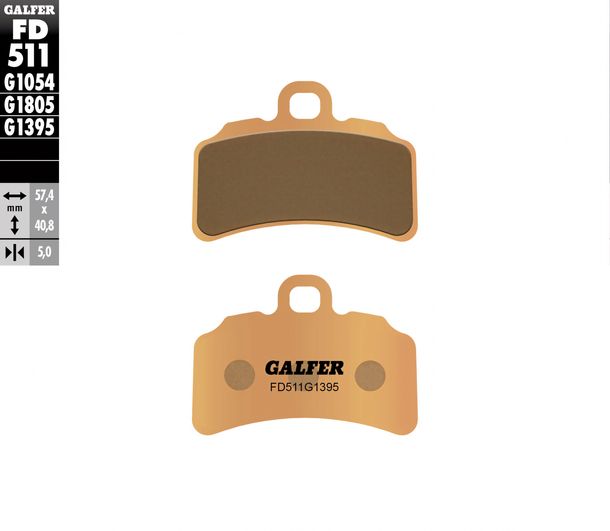Brake pads Galfer FD511G1395 Sintered metal OFFROAD / TRIAL front for Gas TXT Pro Racing Replica GP Trial 125 - 300 ccm Year 2018 - 2023