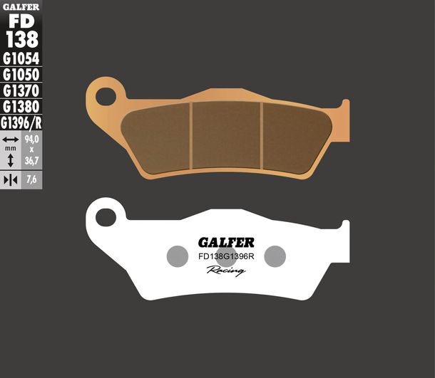 Remblokken Set Galfer 2x FD138G1396R Gesinterd metaal Racing OFFROAD voor, Gas HP WILD, Yamaha Tenere 300 - 1200 ccm