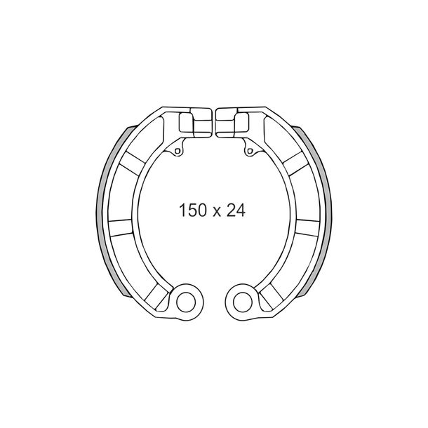 Mâchoires de frein RMS 150x24mm pour Piaggio Vespa PX125 - 150-200E/PK50/150 GL/Sprint