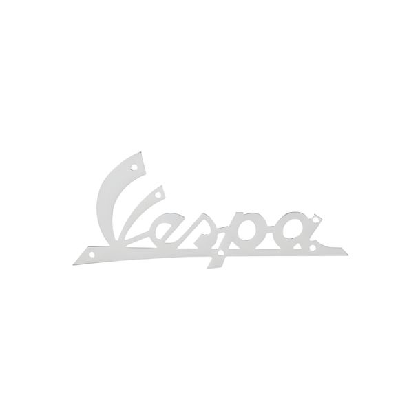 Front shield emblem RMS Classic 101x45mm chrome silver for Vespa Classic VNB5T VNB4T VNB3T VNB VNB2T 125 ccm