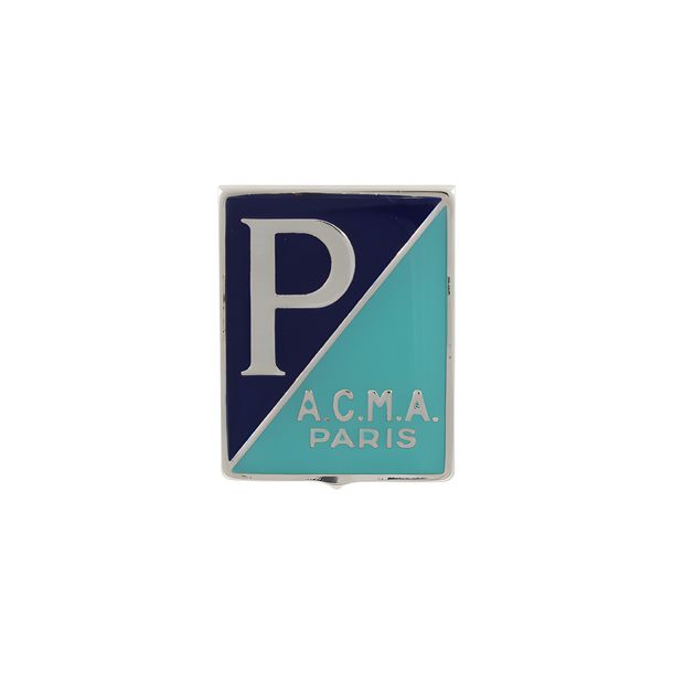 Emblème RMS Classic Piaggio Genova 37x47 mm en aluminium pour Vespa ACMA 125 - 150 (construit 1954 - 1956)
