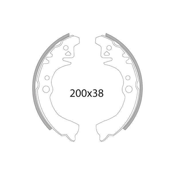 RMS remschoenset 200x38mm voor Piaggio Porter 1.0