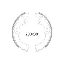 RMS remschoenset 200x38mm voor Piaggio Porter 1.0
