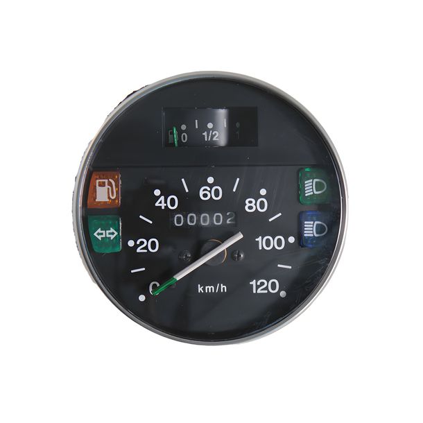 Tachimetro RMS Classic 105 mm nero, cromato 120 km/h per Piaggio Vespa Px 125 - 200cc