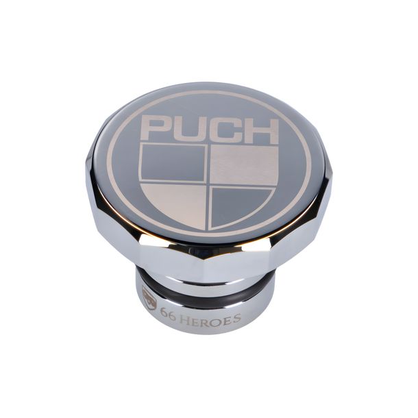 Tankdeckel 66Heroes Aluminium Chrom 48mm 12-eckig für Puch Maxi S, N
