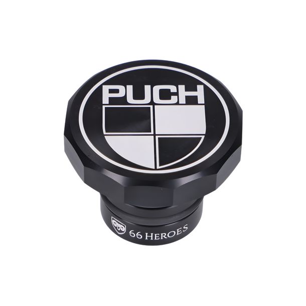 Tankdeckel 66Heroes Aluminium schwarz 48mm für Puch Maxi S, N