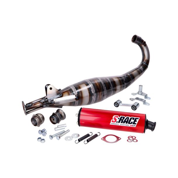 Auspuff MVT SP2 S-Race 220x60mm rot eloxiert für MBK 51, 881, Club Swing