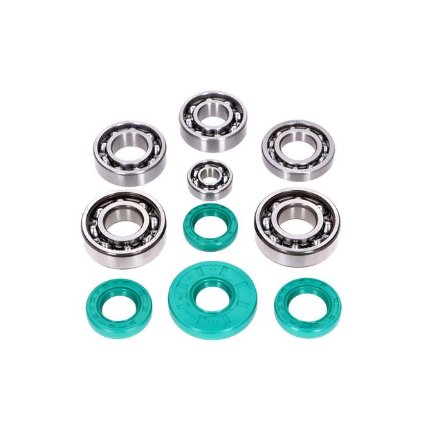 Set di cuscinetti a sfera a gabbia metallica Schmitt Evolution C3 FKM per Simson M500