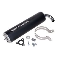 Uitlaatdemper Tecnigas RS II zwart geëloxeerd voor Aprilia SR, Piaggio Skipper LXT Italjet Dragster LX Gilera Runner SP Typhoon X XR TPH FX FXR 125