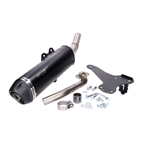 Scarico Tecnigas 4SCOOT Evo nero con sonda lambda con omologazione per SYM GTS 300i, Joymax 300i