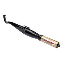 Auspuff Tecno Jamarcol Fuego schwarz / gold 28mm für Puch Maxi