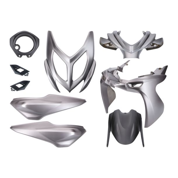 Kit de carénage TUNR 9 pièces noir/gris mat pour Yamaha Aerox, MBK Nitro 50ccm 2013