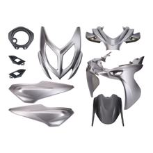 TUNR 9-delige zwart/grijze matte kuipset voor Yamaha Aerox, MBK Nitro 50ccm 2013
