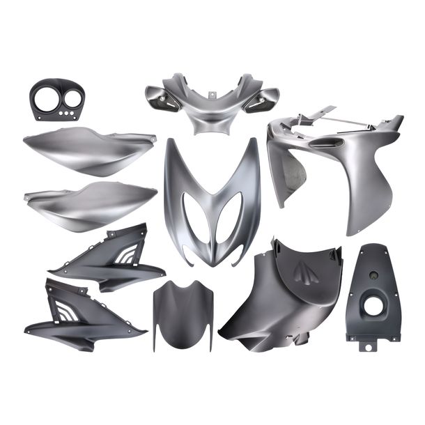 Kit de carénage TUNR 11 pièces noir mat gris pour Yamaha Aerox, MBK Nitro 50ccm -2013
