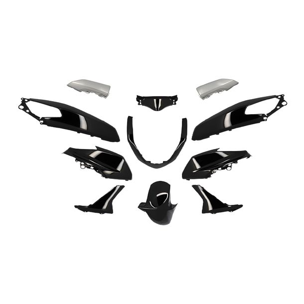 Kit de carénage noir brillant TUNR 11 pièces pour Yamaha N-Max 125cc 2015-2020