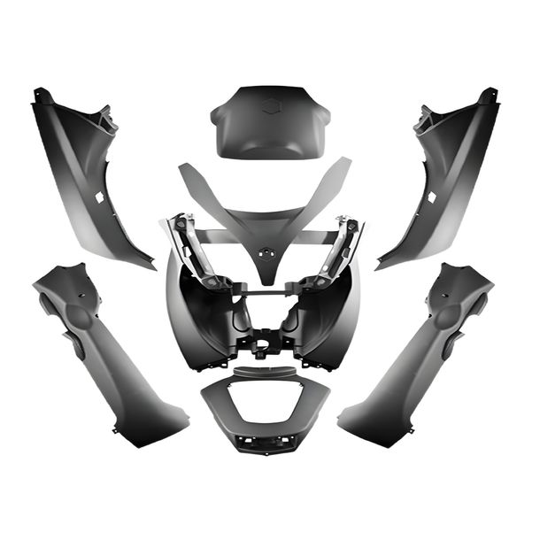 Kit de carenado TUNR de 8 piezas negro mate para Piaggio MP3 125-500 2008-2013