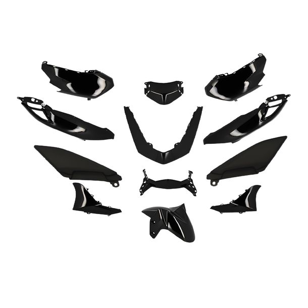 Kit de carénage TUNR 12 pièces noir brillant pour Yamaha N-Max 125, 155i 2021