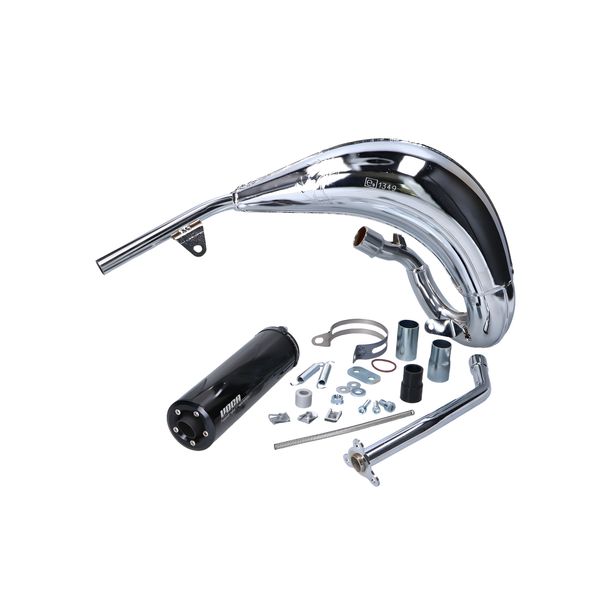 Exhaust System VOCA Racing Cross Chromed 50/70ccm Silencer black for Beta RR Enduro, SM 2021