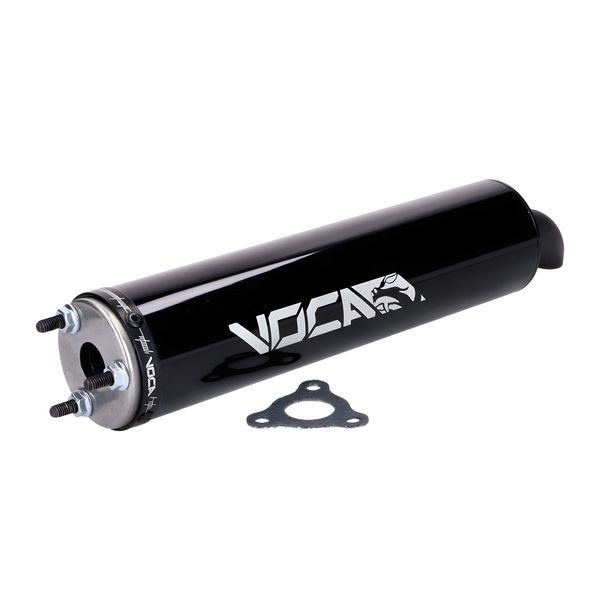 Endschalldämpfer VOCA Racing schwarz 50 / 70ccm 40mm 3-Loch-Befestigung für HRD Sonic Enduro, Derbi GPR Nude Fantic Motor E Casa SM Motard M Gilera