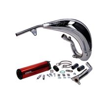 Impianto di scarico VOCA Racing Cross Cromato 50/70cc SIlenciatore rosso per Beta RR Enduro / SM 21