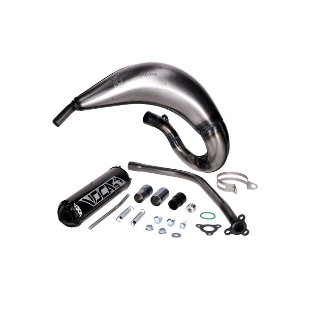 Auspuff VOCA Racing Cross 50/70cm Dämpfer schwarz für Fantic Motor