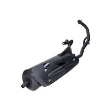 Uitlaat DMP complete set zwart met hittebeschermingsplaat voor SYM Fiddle II, Peugeot Speedfight 3, Speedfight 4