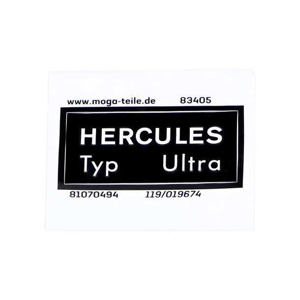 Rahmenaufkleber MOGA 40x19mm für Hercules K 50 Typ Ultra