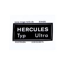 Rahmenaufkleber MOGA 40x19mm für Hercules K 50 Typ Ultra