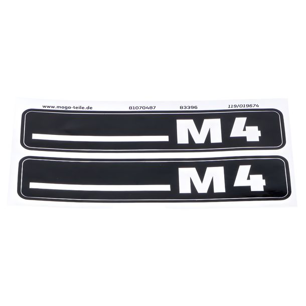 Kit d'autocollants MOGA 105 mm x 21 mm, 511.947.05.06 pour Hercules M4